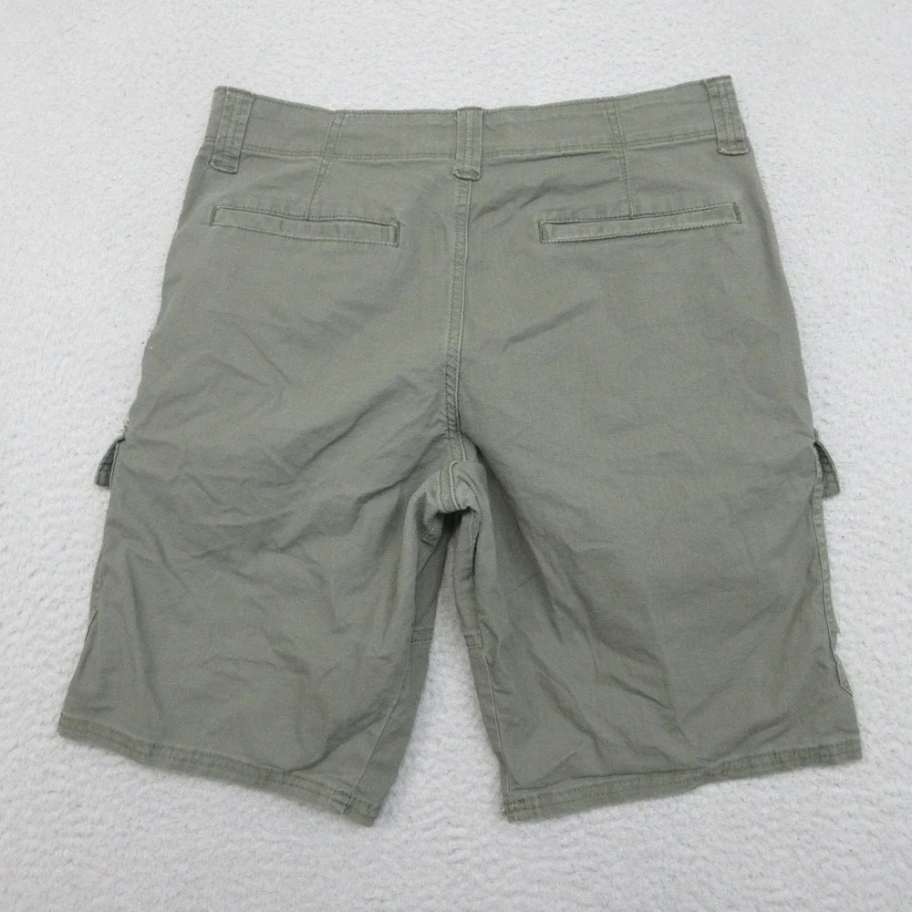 Wrangler Cargo Shorts Mens 34x10 Olive Green Relaxed Fit Utility Hiking Outdoor